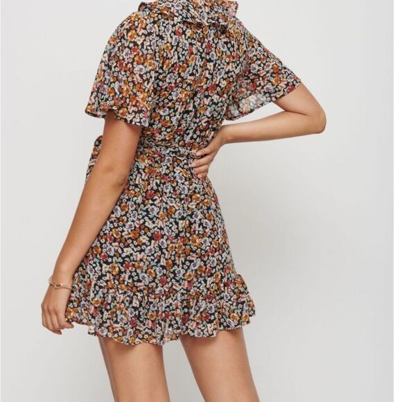 DYNAMITE | Mini Wrap Dress with Frills - Picture 3 of 16